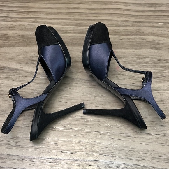 TORY BURCH ROUND TOE MANDY T-STRAP HIGH HEELS SIZE 7 - Picture 8 of 16